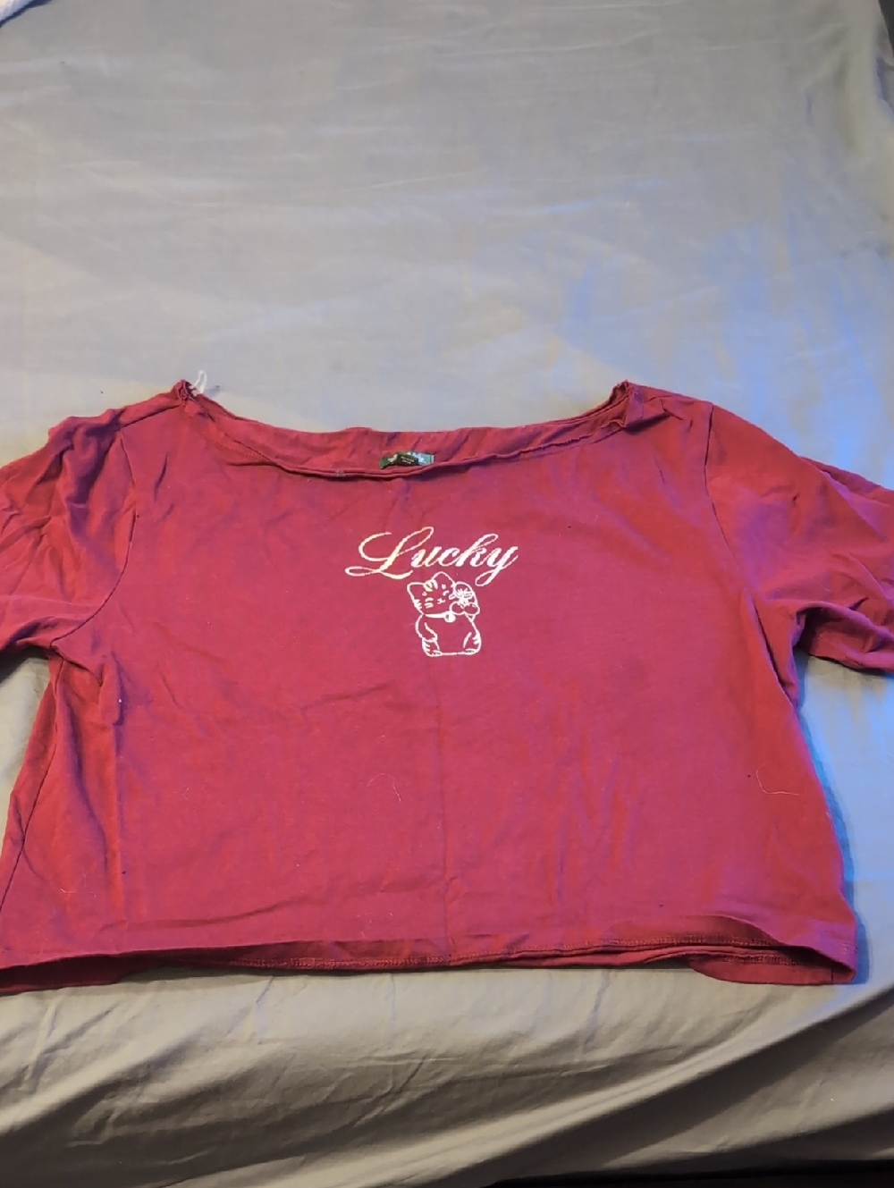 wild fable Burgundy Crewneck Tee